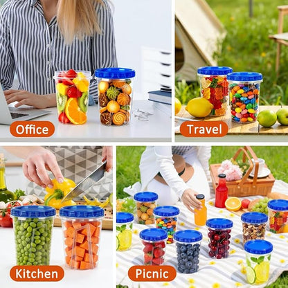 8 Pack 34oz Soup Freezer Storage Containers with Twist Lids for Meal Prep | BPA-Free Reusable Plastic, Quart Food Containers with Screw on Lids for Soup, Broth, Chili, Stew, Leftovers, Freezer Storage