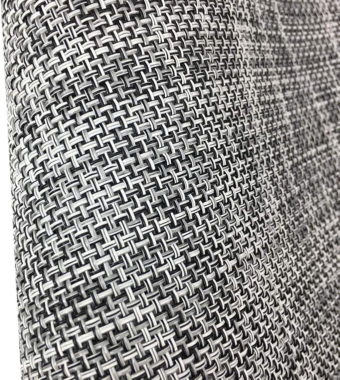 Wedge Placemats,Set of 7 Vinyl Placemats for Round Tables Woven Non-Slip Heat-Resistant Easy to Clean Wipeable Washable Dinner Table Mats（Gray）