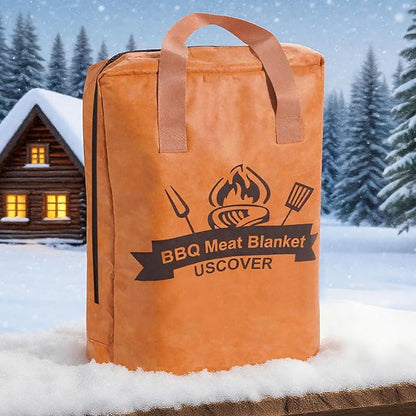 BBQ Blanket for Resting Meat – Reusable 4-Layer Insulated Meat Resting Bag with Wide Mouth & Reinforced Handle, Designed for Large Brisket, Pork Shoulder, Turkey – Ideal Gift for BBQ Lovers