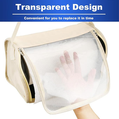 Kitchen Paper Towel Holder, Hanging Paper Towel Dispenser with Transparent Cover, Easy to Tear Papers Waterproof Papers Towels Holder for Kitchen Organization and Storage (Beige)