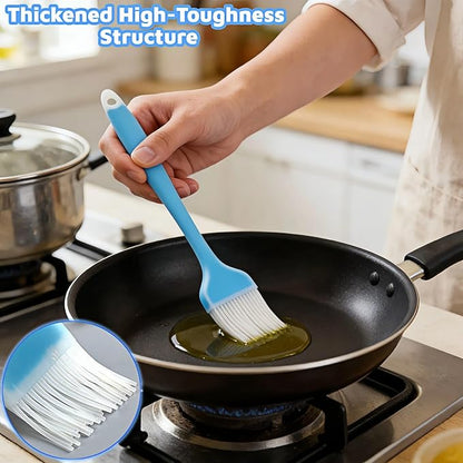 Silicone Basting Pastry Brush, 10.35 Inch, Blue, Food Grade, Heat Resistant -30°C to 230°C, No Bristle Loss, for Baking, BBQ, and Cooking