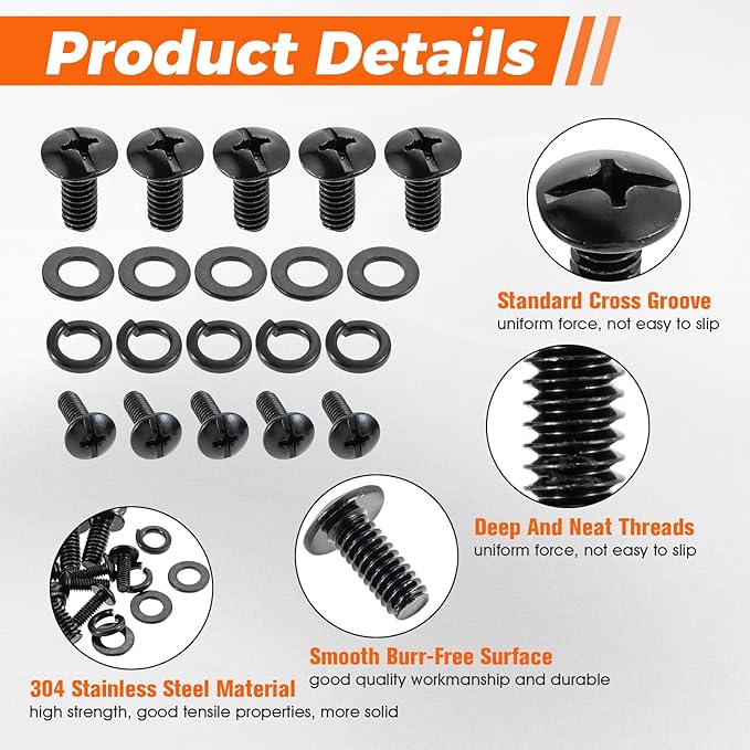 Grill Screws Replacement Kit, Compatible with Pit Boss PB1000SC1, PB1000SC2, PB1000XL, PB1000SP Grills, Includes Screw Set 1/4'' *15mm(24pcs), Screw 5/32" *12mm(14pcs)