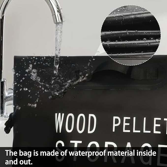 Wood Pellet Storage Containers Waterproof Charcoal Storage Bin-iiiBumwow Smoker Pellet Storage Bin w/Label Pocket & Buckle Seal & Dual Handles Pellet Containers for Grill Outdoor(22LB) (1-Pcak)