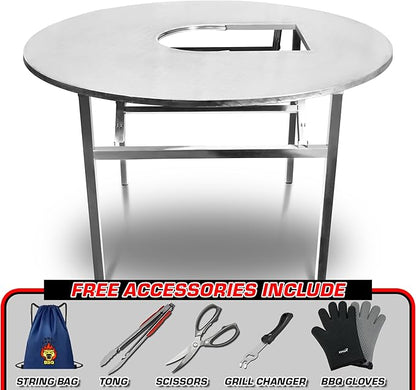 37.5" X 27" Korean BBQ Grill Foldable Outdoor Small Table Charcoal set