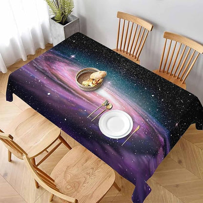 TKS MITLAN Purple Spiral Galaxy Tablecloth Decor Universe Stars Shine Beautiful Glow Table Cloth Dining Room Kitchen Table Cover 60" X 84" Oblong/Rectangle