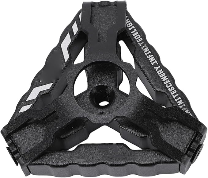 Outdoor Camping Lamp Stand, Aluminum Alloy Light Holder with Triangular Base for Hiking Backpacking Picnic BBQ, Compact Portable Matte Black
