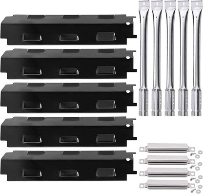 Criditpid Grill Replacement Parts for Charbroil 463230515, 463230512, 463230513, 463230514, 463239915, 463230511 Models, Grill Heat Plate Tent Shield, Pipe Burner Tubes and Crossover Tubes