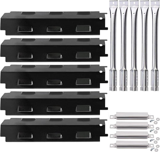 Criditpid Grill Replacement Parts for Charbroil 463230515, 463230512, 463230513, 463230514, 463239915, 463230511 Models, Grill Heat Plate Tent Shield, Pipe Burner Tubes and Crossover Tubes