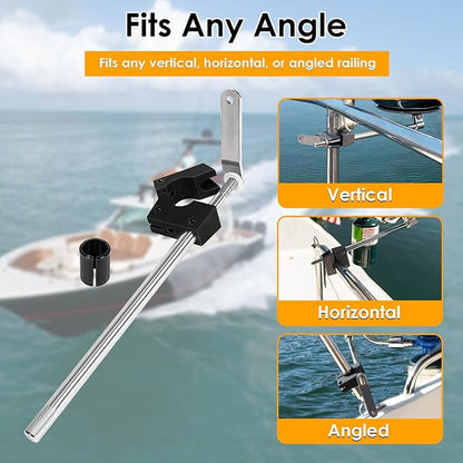 Round Rail Grill Mounting Hardware Kit for Standard 7/8" or 1" Rails, Compatible with All Kettles Grill A10-080