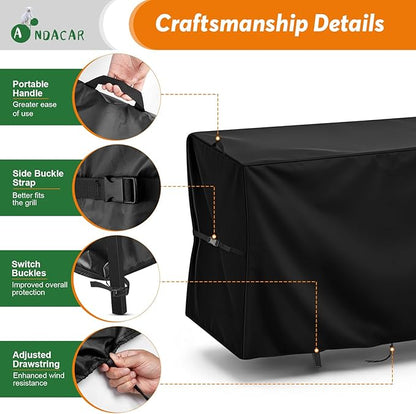 Charcoal Grills Cover for 456 SQ Portable Electric Wood Pellet Grill, Waterproof Outdoor Grill Cover BBQ Grill Cover Barbeque Grill Cover (Cover Only) - 39" L×22" W×32" H, Black