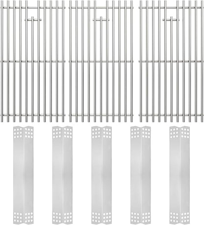 SafBbcue Replacement Kit for Spire Premium 5 Burner 740-0788P, Parts for Spire Premium Grill Accessories, Cooking Grates & Heat Plates Kit for Spire 740-0788P Grill, Stainless Steel