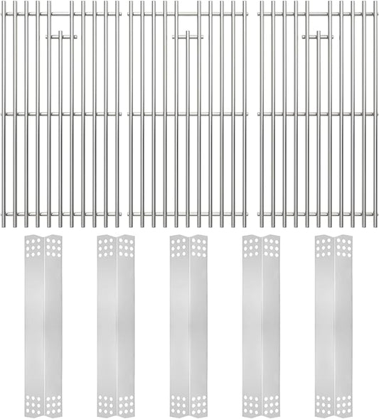 SafBbcue Replacement Kit for Spire Premium 5 Burner 740-0788P, Parts for Spire Premium Grill Accessories, Cooking Grates & Heat Plates Kit for Spire 740-0788P Grill, Stainless Steel