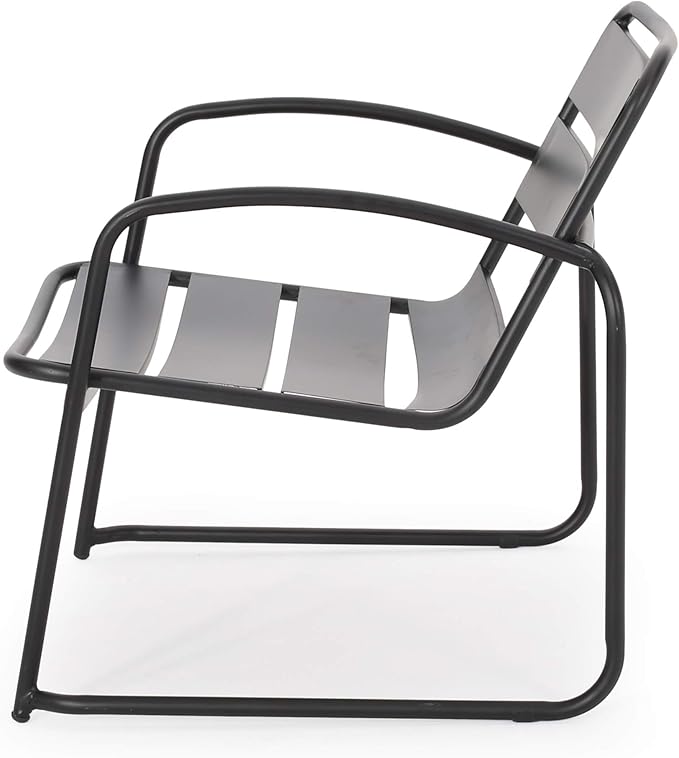 Christopher Knight Home Cowan Outdoor Dining Chair (Set of 2), Matte Black