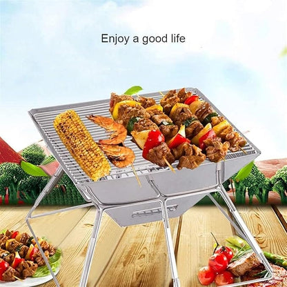 Charcoal Grill Outdoor Stainless Steel Barbecue Grill Charcoal Grill Portable Foldable for Camping BBQ Grill