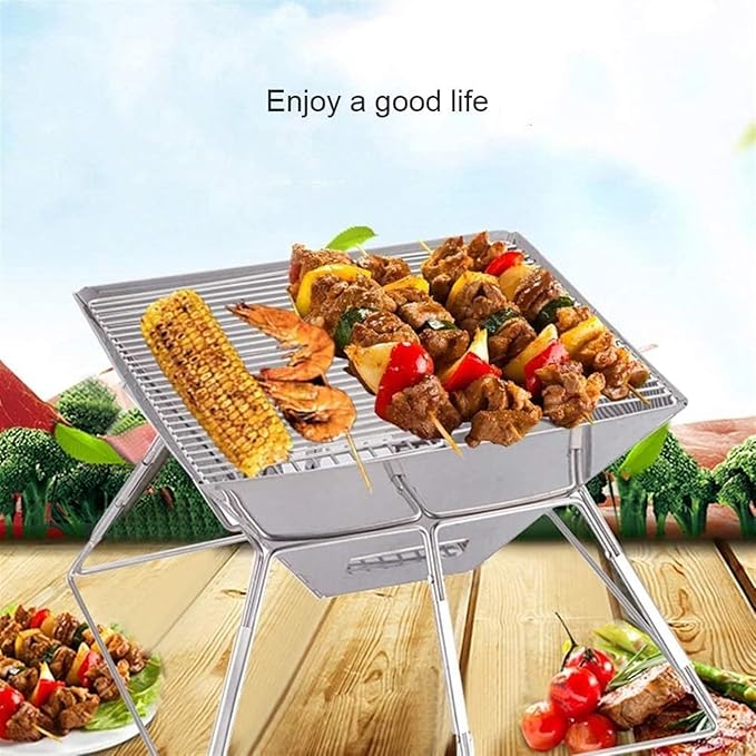Outdoor Picnic Outdoor Stainless Steel Barbecue Grill Charcoal Grill Portable Foldable for Camping Outdoor Grill