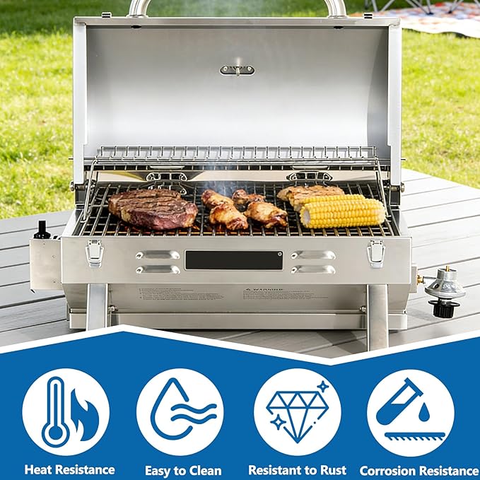 SafBbcue SST18L Heat Plates and Grates Grill Replacement Parts for Smoke Hollow SH19030819 SH19032719 SH19032319 SH19032419 SH19032519 Grill Accessories Flame Tamer, Stainless Steel