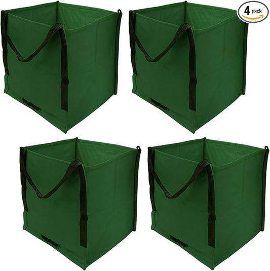 DURASACK Heavy Duty Storage Tote Bag 22-Gallon, Green, Pack of 4 | Rugged Woven Polypropylene Moving Bag, Reusable Self-Standing Design, Holds up to 500 Pounds