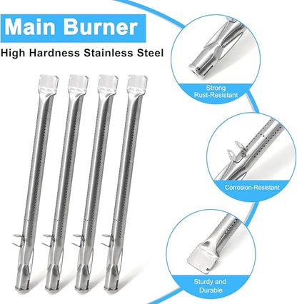 Replacement Parts for Monument Grill 35633 41847NG 24367 24633 17842 77352 77352MB 77352-MB, A0212926 Main Burner & D010012307 Flame Tamer & Igniter for 35633 Monument Grill 4-Burner Gas Grill