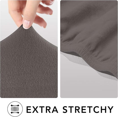 PureFit Stretch Couch Covers for Sofa 4 Seater Slipcovers Taupe | 1-Piece Sofa Cover Washable Soft Couch protector, Couch Slipcover with Non Skid Foam and Elastic Bottom for Kids, Dogs