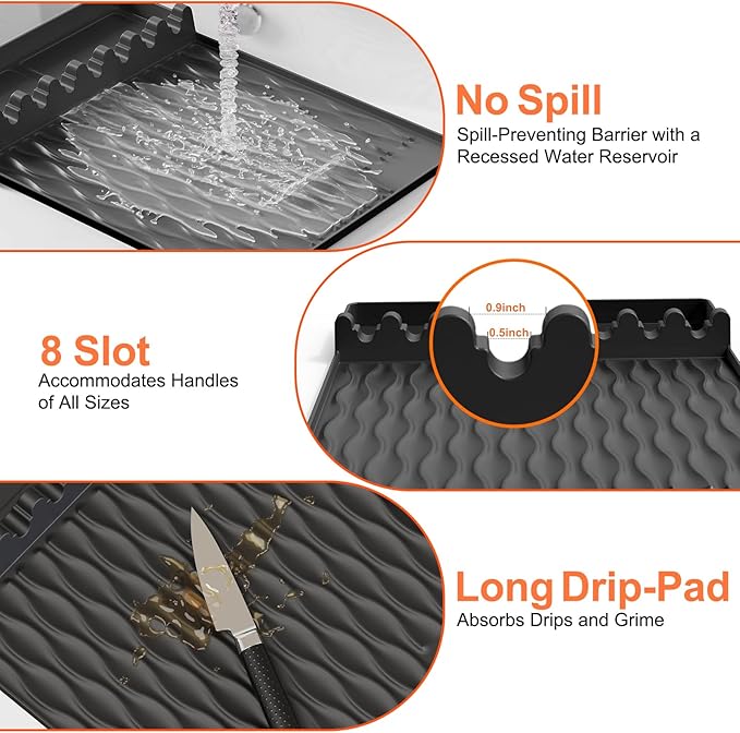Blackstone Griddle Silicone Grill Mat, Food-Grade Heat-Resistant Drip Pad & Spatula Mat for Blackstone/Weber/Traeger/Pit Boss Grills, Kitchen Counter Protector, BBQ Accessories Gift