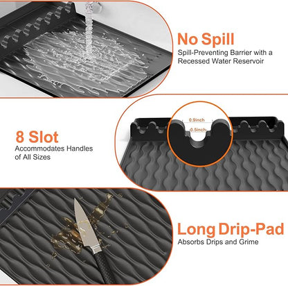 Blackstone Griddle Silicone Grill Mat, Food-Grade Heat-Resistant Drip Pad & Spatula Mat for Blackstone/Weber/Traeger/Pit Boss Grills, Kitchen Counter Protector, BBQ Accessories Gift