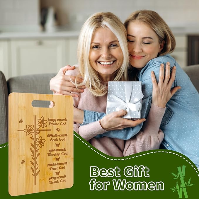 Christian Gifts for Women, Christmas Cutting Board Gifts for Women Friend, Bible Verse Gifts for Elderly Jesus Cross Scripture Gifts, Faith Religious Gifts