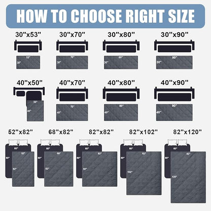 Smiry Waterproof Reversible Pet Couch Covers for Dogs | Pet Friendly, Soft Fabric, Washable Sofa Furniture Protector for Dogs Cat Kids, Checkered (30"x53", Dark Grey/Beige)
