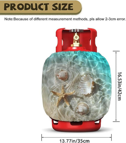 Propane Tank Covers 20lb Starfish Outdoor Heavy Duty Waterproof Windproof Gas Tank Cylinder Cover with Elastic Brand, Dress up Your Gas Grill, Fits Standard 20lb Cylinder