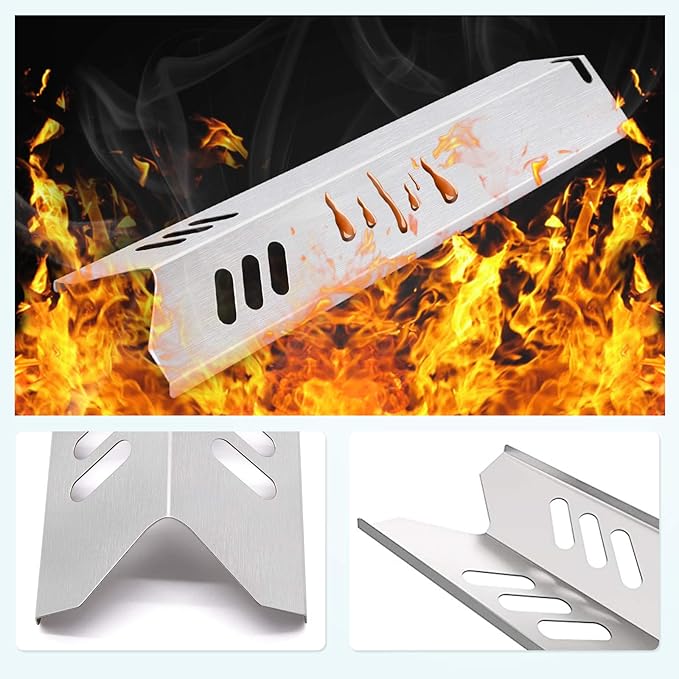 Criditpid Heat Plates Replacement Parts for Dyna-Glo DGF493BNP, DGB494SPB, DGF510SBP, Backyard BY15-101-001-02, BY13-101-001-13, 15" Stainless Steel Grill Parts DGF493BNP