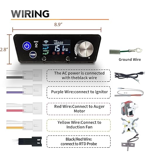 WiFi PID Trapezoid Grill Controller Replacement for Pit Boss Vertical Pellet Smokers PBV3P1/PBV4PS1/PBV5P1 Series, Smart APP Control Board with 130-420°F Temperature Range, 1°F Steps, 120V Input