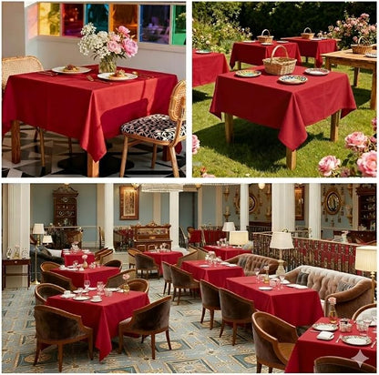 8 Pack Red Square Tablecloth 54x54 Washable Polyester Table Cloth for Square or Round Tables, Wrinkle Resistant Fabric Decorative Covers for Dining Party Banquet Buffet and Wedding