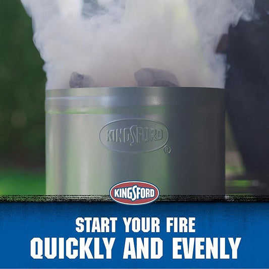 Kingsford Heavy Duty Deluxe Charcoal Chimney Starter, Large Capacity, Heat Shield, Stay-Cool Handle, Vented Airflow Design, BBQ Fire Starter, 6 Pack
