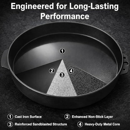 Cast Iron Griddle Gourmet BBQ Griddle 7421 for Weber 22 Inch Charcoal Grill, Cast Iron 13" Griddle Pan Easy To Clean Cast Iron Skillets Use In The Oven, On The Stove or Grill, Over A Campfire