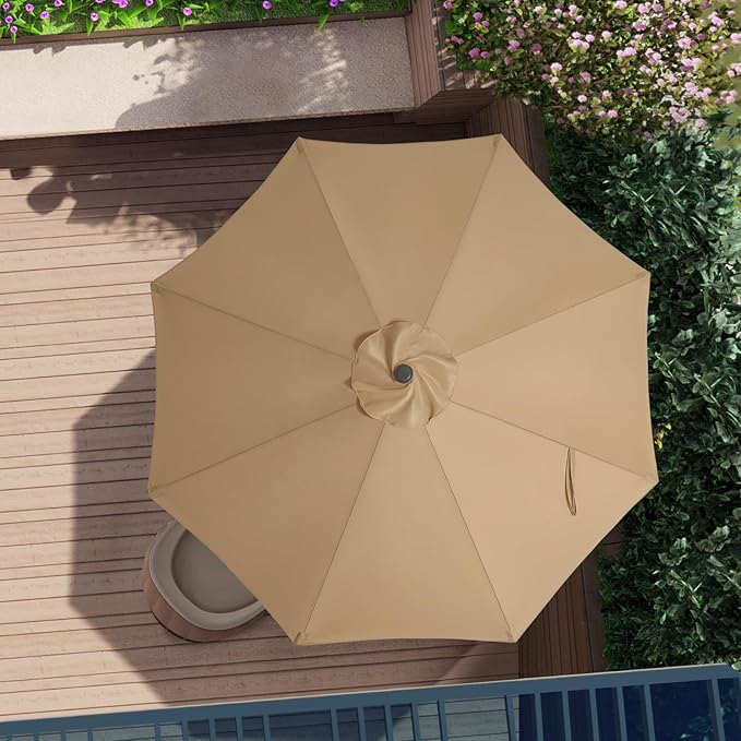 ABCCANOPY 10ft Outdoor Umbrella Replacement Top Suit 8 Ribs (Forest Green)