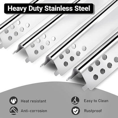 Uniflasy Grill Replacement Parts for Charbroil Advantage Series 4 Burner 463344116 466344116 Gas Grills, Stainless Steel G432-8M00-W1 Burner Tube, G361-0003-W1 Heat Plate, Adjustable Crossover Tube