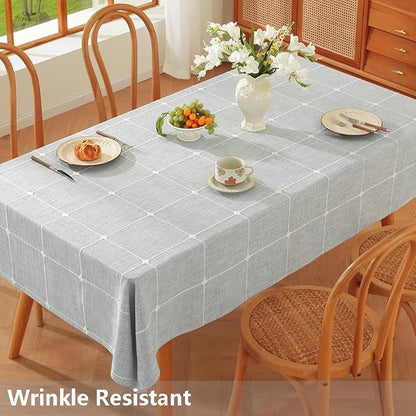 TruDelve Blue Cloth Tablecloth 60 x 84 Inch Rectangle Table Cloths for Rectangle Tables Rustic Oblong Washable Tablecloths(Blue,84"x60",Rectangular)