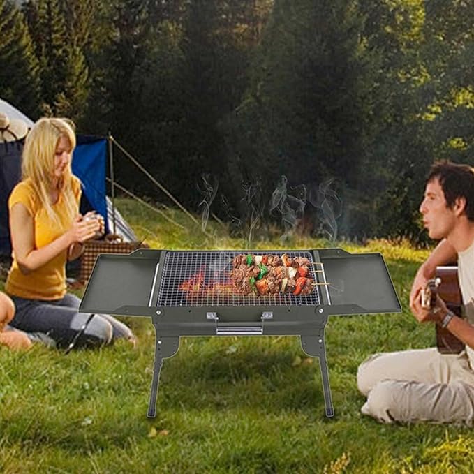Portable Charcoal BBQ Grill Collapsible Grill Camping Outdoor Cooking Utensils Party