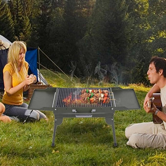 Portable Charcoal BBQ Grill Collapsible Grill Camping Outdoor Cooking Utensils Party
