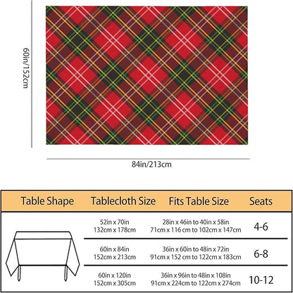 TKS MITLAN Colorful Plaid Line Tablecloth Decor Scottish Classic Checked Fashion Simple Stripe Design Table Cloth Dining Room Kitchen Table Cover 60" X 84" Oblong/Rectangle
