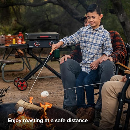 Nexgrill Extendable Roasting Grill Fork Stick, 6-Pack 32" Roasting Sticks, Dual Fork Grilling & Cooking Accessory for BBQs, Tailgating, Camping, Outdoor Cooking, 530-0023G
