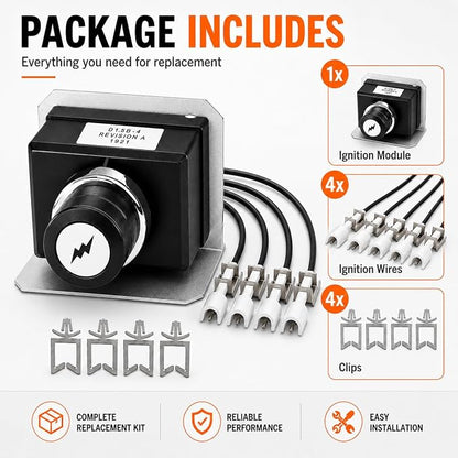 GRISUN 7629 Igniter Kit for Weber Genesis E-330 S-330 Grill 2011 Newer | Electronic igniter replacement for Weber part 65946,fits Genesis 300 series 2011-newer front control panel