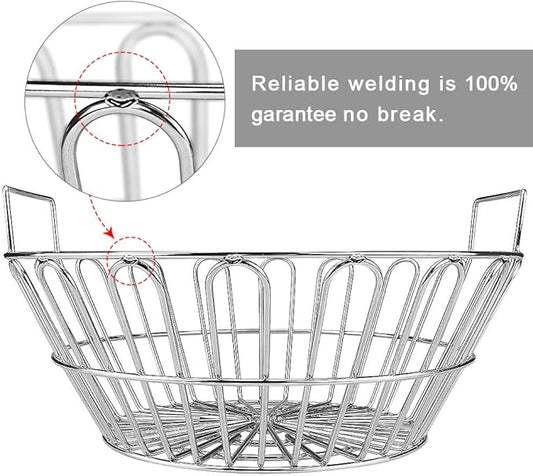 SELEWARE Stainless Steel 304 Charcoal Basket Lump Charcoal Ash Basket, 14'' Grill Baskets for Classic Joe Large Big Green Egg, Primo Kamado