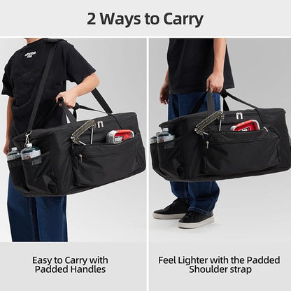 NOELIFE Grill Carry Bag for Weber Q1200 Q1000 Q1400 Liquid Propane Grill, 600D Water-Resistant Outdoor BBQ Grilling Carrying Case for Weber Q1200, Black (Bag Only)