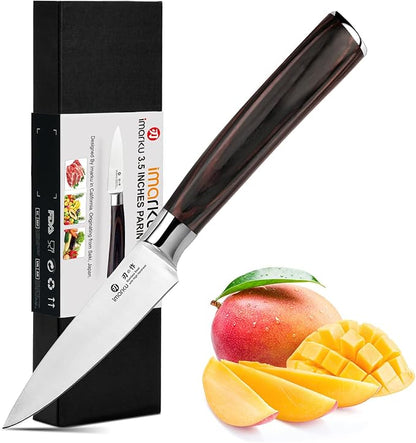 imarku Paring Knife - Paring Knives, 3.5 Inch Small Kitchen Knifes - Japanese High Carbon Stainless Steel Fruit Knife, Ergonomic Pakkawood Handle, Ultra Sharp Blade, Unique Gifts for Men and Women