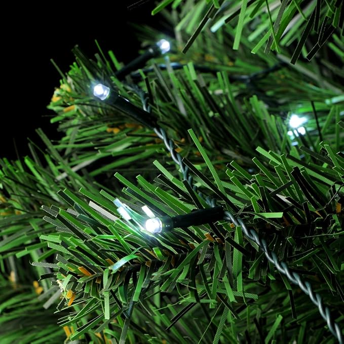 kemooie 500 LED Christmas String Lights, 164FT 8 Lighting Mode with Memory Plug in Green Wire Waterproof Lights, for Outdoor Indoor Birthday Christmas Wedding Party Garden Balcony Decorations (White)
