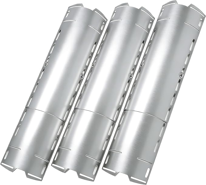 Universal Adjustable Grill Heat Plates, Heat Tents, Flame Tamer Burner Covers, Heavy Duty Heat Plate Shield, Stainless Steel Grill Replacement Parts, Extends from 12" up to 18" L, 3 Pack