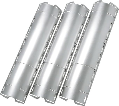 Universal Adjustable Grill Heat Plates, Heat Tents, Flame Tamer Burner Covers, Heavy Duty Heat Plate Shield, Stainless Steel Grill Replacement Parts, Extends from 12" up to 18" L, 3 Pack