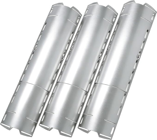 Universal Adjustable Grill Heat Plates, Heat Tents, Flame Tamer Burner Covers, Heavy Duty Heat Plate Shield, Stainless Steel Grill Replacement Parts, Extends from 12" up to 18" L, 3 Pack