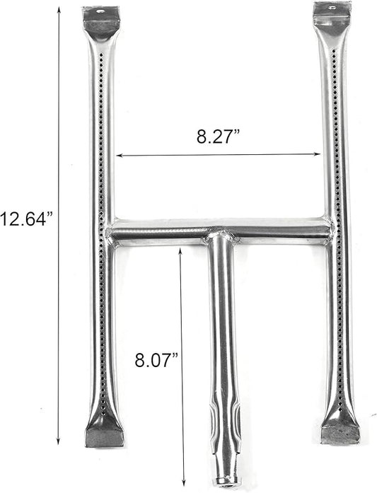Stainless Steel BBQ Grill Burner Replacement for Blackstone 28 Inch Grill Top, 2 Pack Burner Tube with Screw
