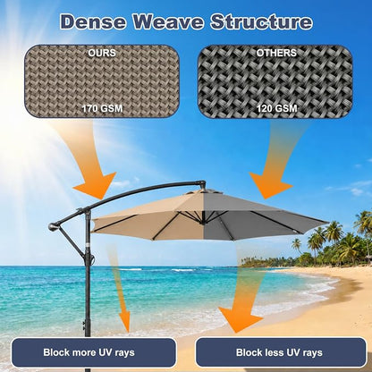 BPS Patio Umbrella Replacement Canopy for 10 ft 8 Ribs Table Umbrella, Outdoor Umbrella Replacement for Market Parasol, Canopy Only
